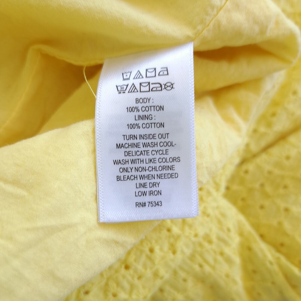 The Prairie Yellow Embroidered Eyelet Midi Dress Size 8 Summer Sundress Cottage - Picture 8 of 11